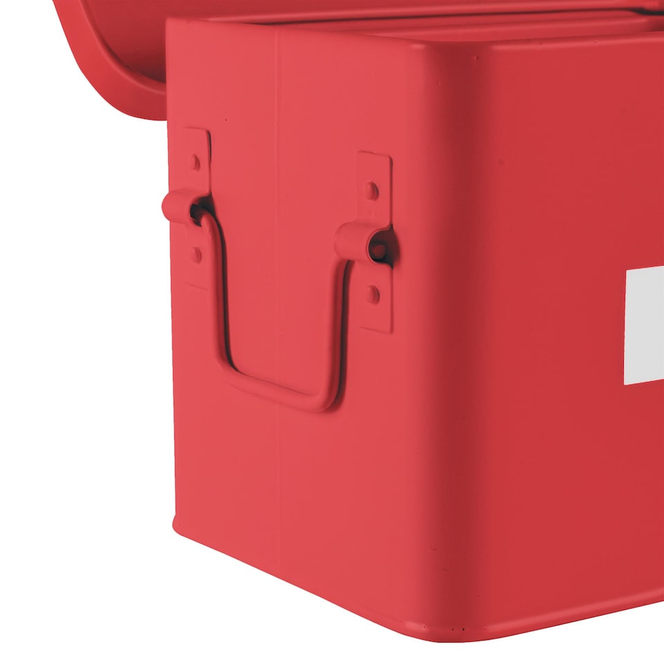 image 1 of Harbour Housewares Vintage Metal First Aid Box - 23cm - Red | Red | Red | 1