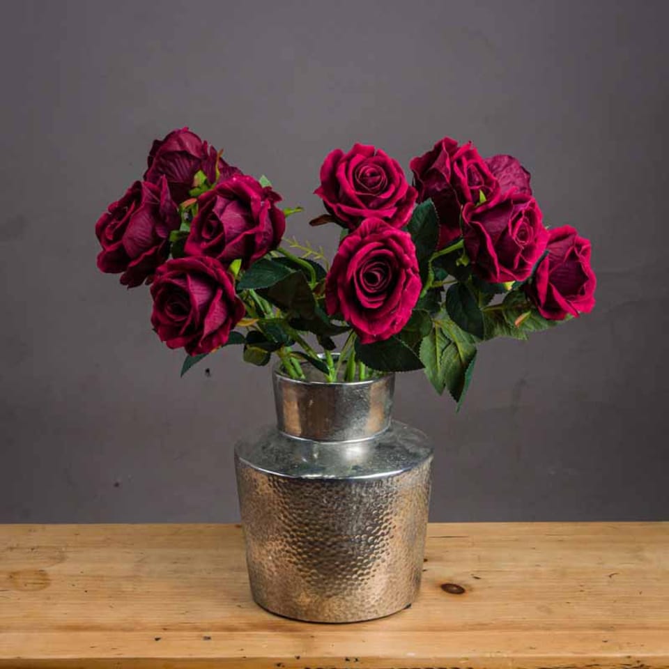 image 1 of Rose Artificial Flower - Plastic - L6 x W9 x H53 cm - Deep Red
