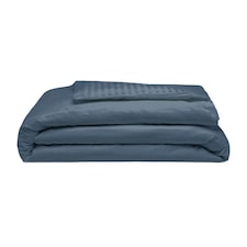 Belledorm 540 Thread Count Satin Stripe Duvet Cover Set - Navy - Kingsize