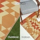 image 4 of Homescapes Outdoor Rug Luxury Waterproof Reversible Recycled, For Garden, Anya Aztec | Orange | Orange and White