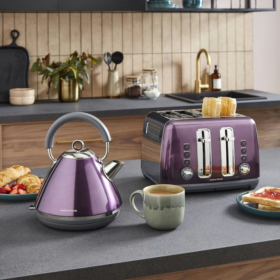 image 1 of Morphy Richards Accents 4-Slice Toaster Metallic Purple | Purple