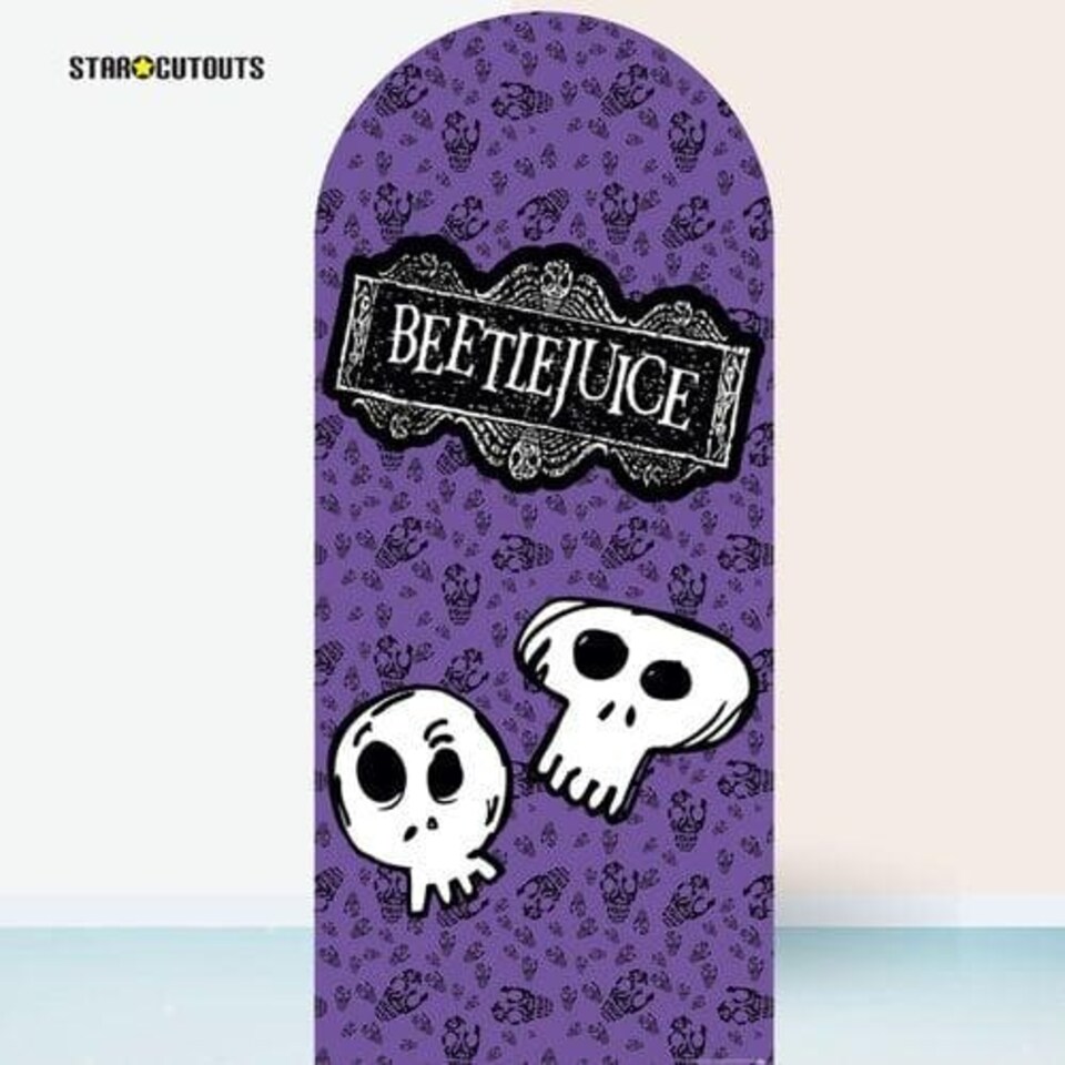 image 1 of Beetlejuice 1988 Purple Single Backdrop Cardboard Cutout 185cm