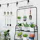 image 5 of Outsunny 3 Tier Plant Stand  Hanging Hooks for Balcony Living Room, Black | Black | Black