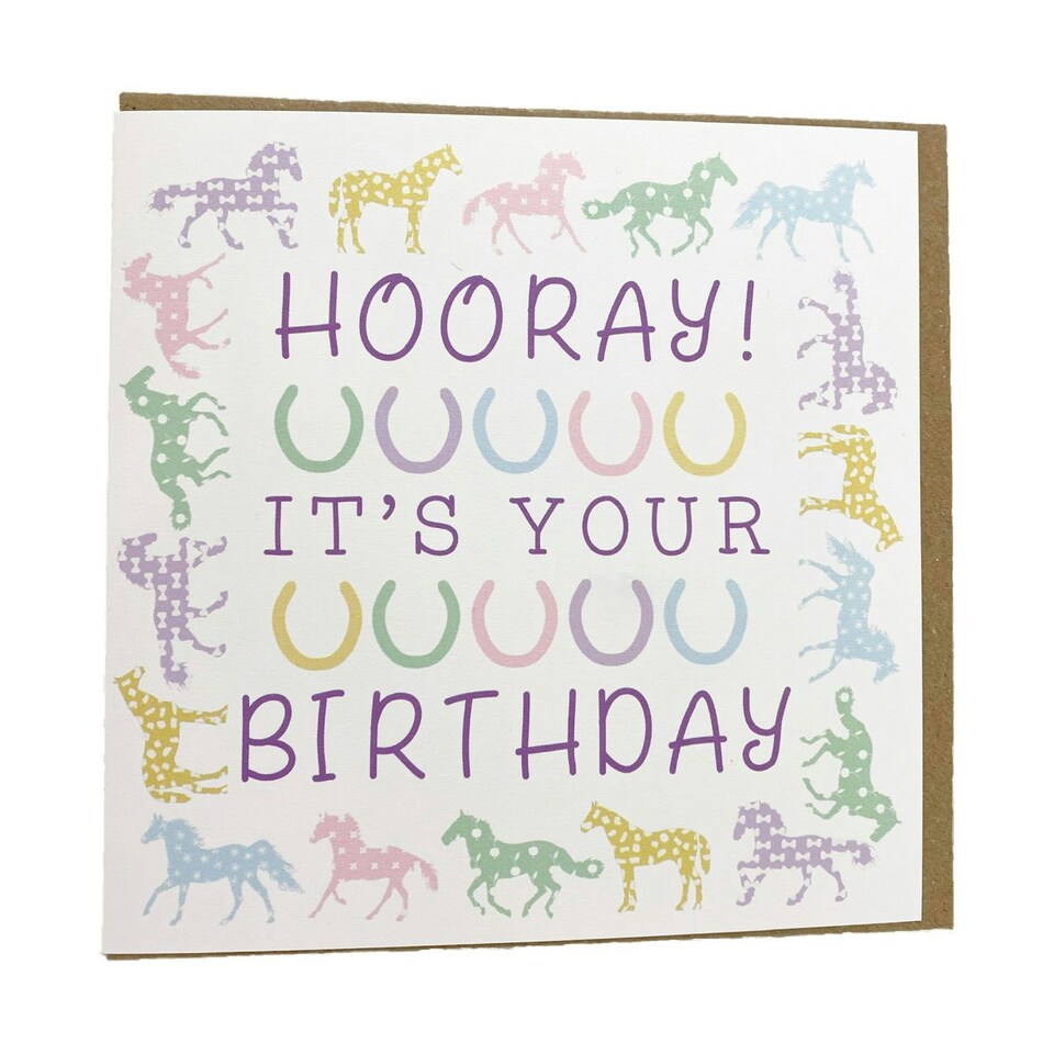 Gubblecote Hooray Greetings Card - Multicoloured - One Size