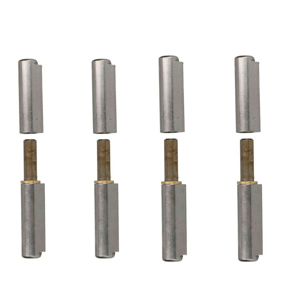 image 1 of Lift Off Bullet Hinge Weld On Brass Bush 18x135mm Heavy Duty Door Hatch 4PK | Silver