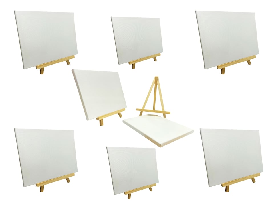 image 1 of Pack of 48 20x25cm Canvas Easel Set | White