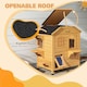 image 3 of PawHut Wooden Cat House Cat Cave Pet Shelter Condos Outdoor Natural Wood Finish