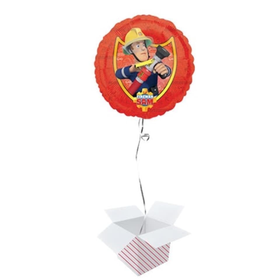 Fireman Sam Round Foil Helium Balloon - Inflated Balloon in a Box