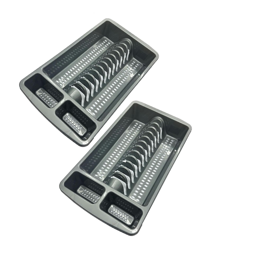 image 1 of 2 X Silver High Grade Dish Drainer Rack Kitchen Utensil Holder Drying Rack Silver