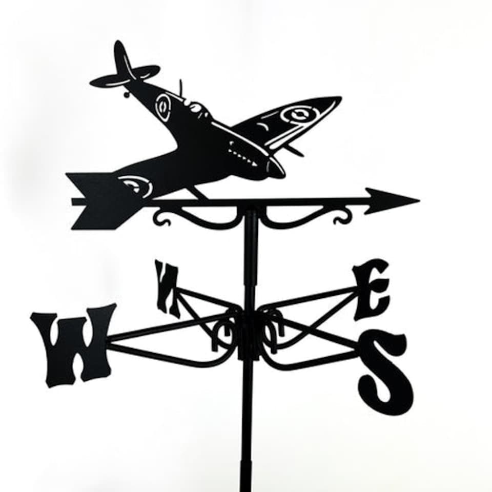 image 1 of Mini Spitfire Weathervane - Steel - L38 x W38 x H52 cm - Black