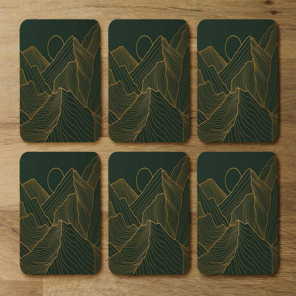 image 1 of Golden mountain line art (Coaster)