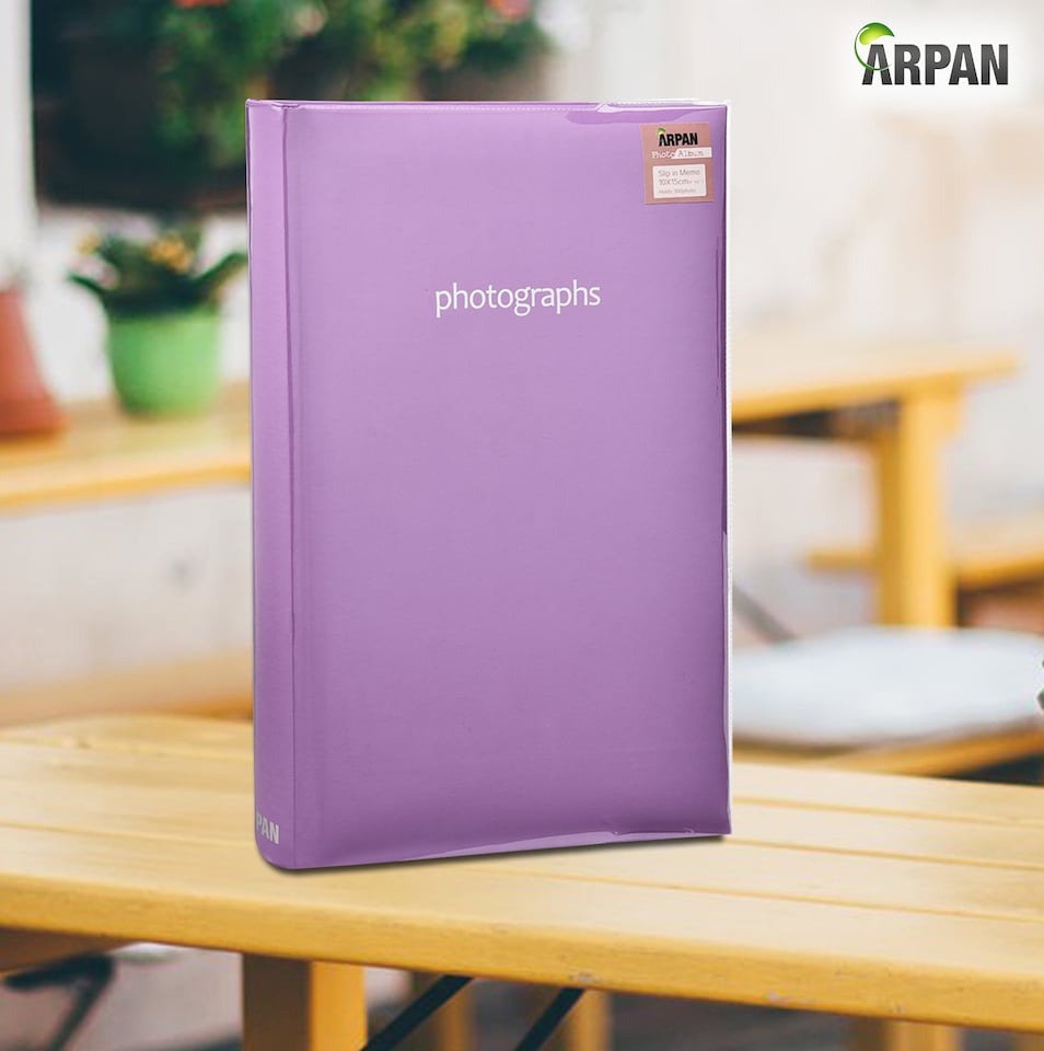 image 1 of ARPAN Large Slip In Memo Photo Album for 300 Photos 6x4" (10x15cm) – Hardcover Picture Album with Memo Writing Space for Family, Wedding & Travel Memories