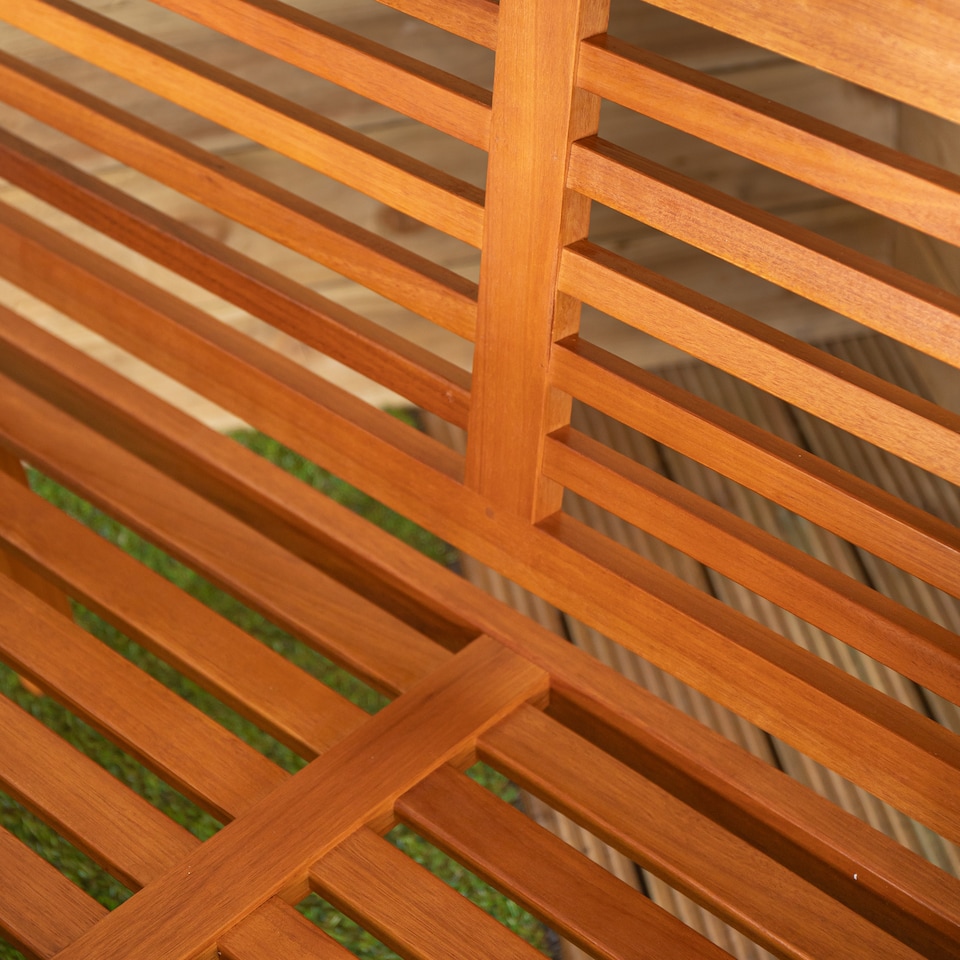 image 1 of Outdoor 4 Person Rectangular Wooden Garden Table, 2 Benches Furniture Set