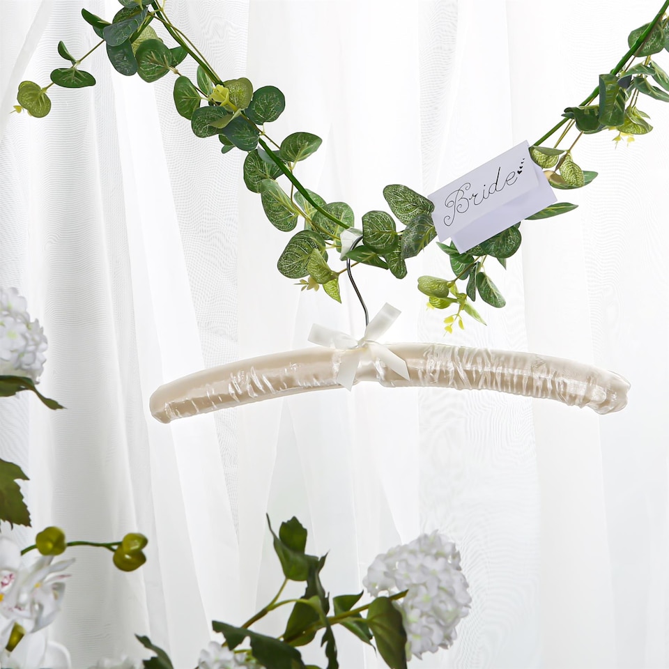 image 1 of Harbour Housewares Padded Satin Clothes Hangers - White - Pack of 20