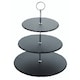 image 3 of 2pc Slate Serving Set with Appetiser Slate 3-Tier Serving Stand and Rectangular Serving Platter with Handles | Black