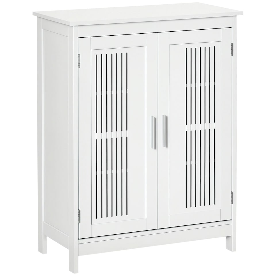 image 1 of kleankin Modern Bathroom Cabinet, Freestanding Floor Cabinet with Storage, White White