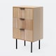 image 5 of OHS 3 Drawer Modern Ribbed Office Side Bedroom Nightstand Bedside Table Brown | Natural Wood