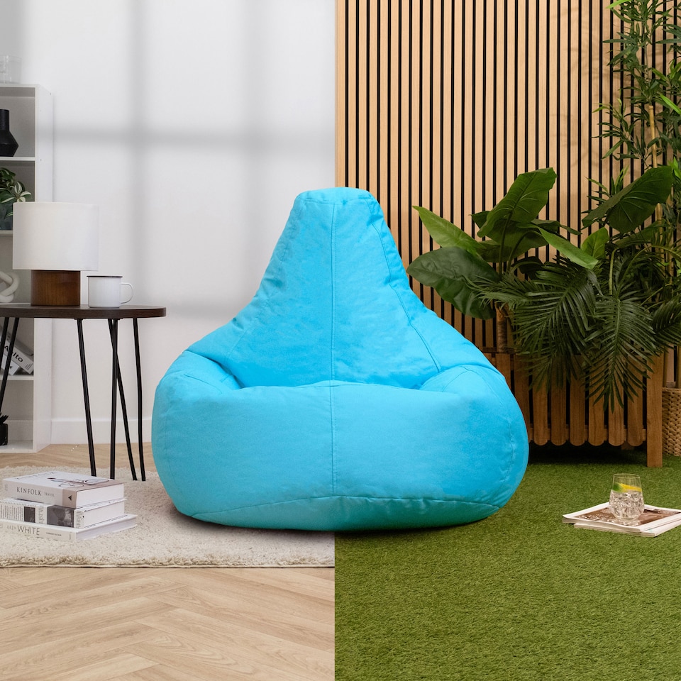 image 1 of Icon Dalton High Back Adult Gaming Indoor Outdoor Bean Bag Chair, Aqua
