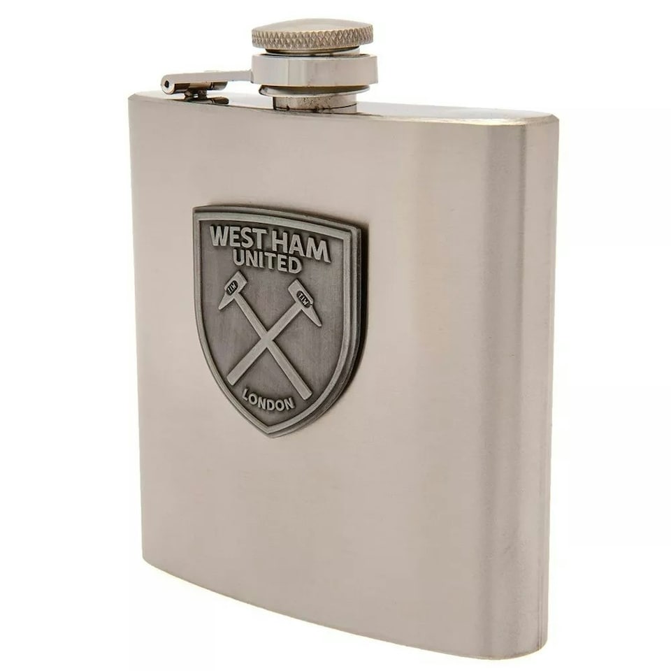 image 1 of West Ham United FC Crest Stainless Steel Hip Flask - Steel - One Size
