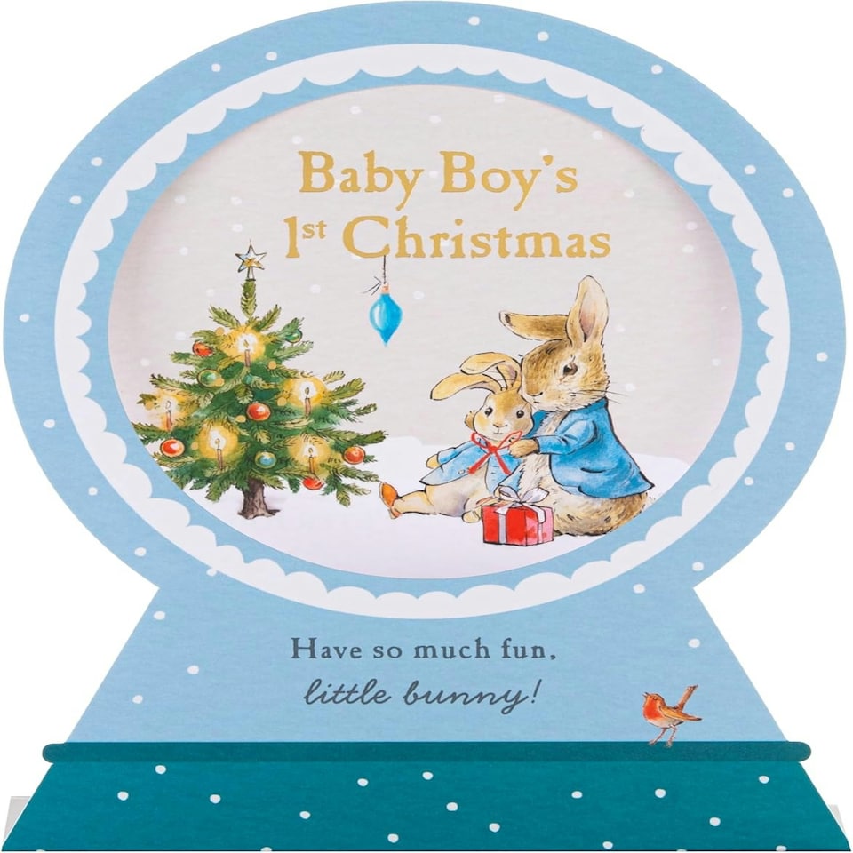 image 1 of Peter Rabbit Baby Boy's First Christmas Card