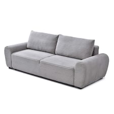 Freya 3 Seater Corduroy Sofa Bed | Grey | Light Grey | Three Seater