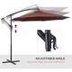 image 4 of Outsunny 3(m) Garden Banana Parasol Hanging Cantilever Umbrella with Crank Handle and Cross Base for Outdoor, Sun Shade, Coffee