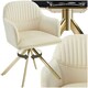 image 1 of Lounge Armchair Living Room Accent Chair 360 Swivel Slim Steel Legs Velvet Fabric  - per piece Cream | Cream/Gold