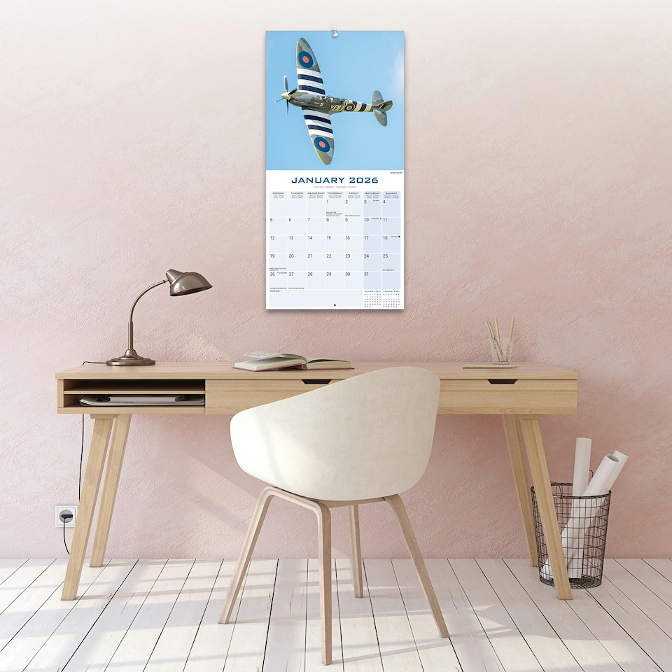 image 1 of Spitfires 2026 Calendar | Square Wall Calendar | Aircraft, Warplane Gift | Plastic Free Packaging | by Avonside Publishing