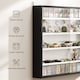 image 5 of HOMCOM 5-Tier Wall Display Shelf Cabinet with Glass Doors, Black and White | Multi | Black with white shelves | Overall size: 80W x 9.5D x 60H cm