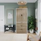image 5 of 2 Door 3 Drawer Wardrobe with Hanging Rail - Modern Bedroom Storage Furniture | White | White with Oak Doors | 1