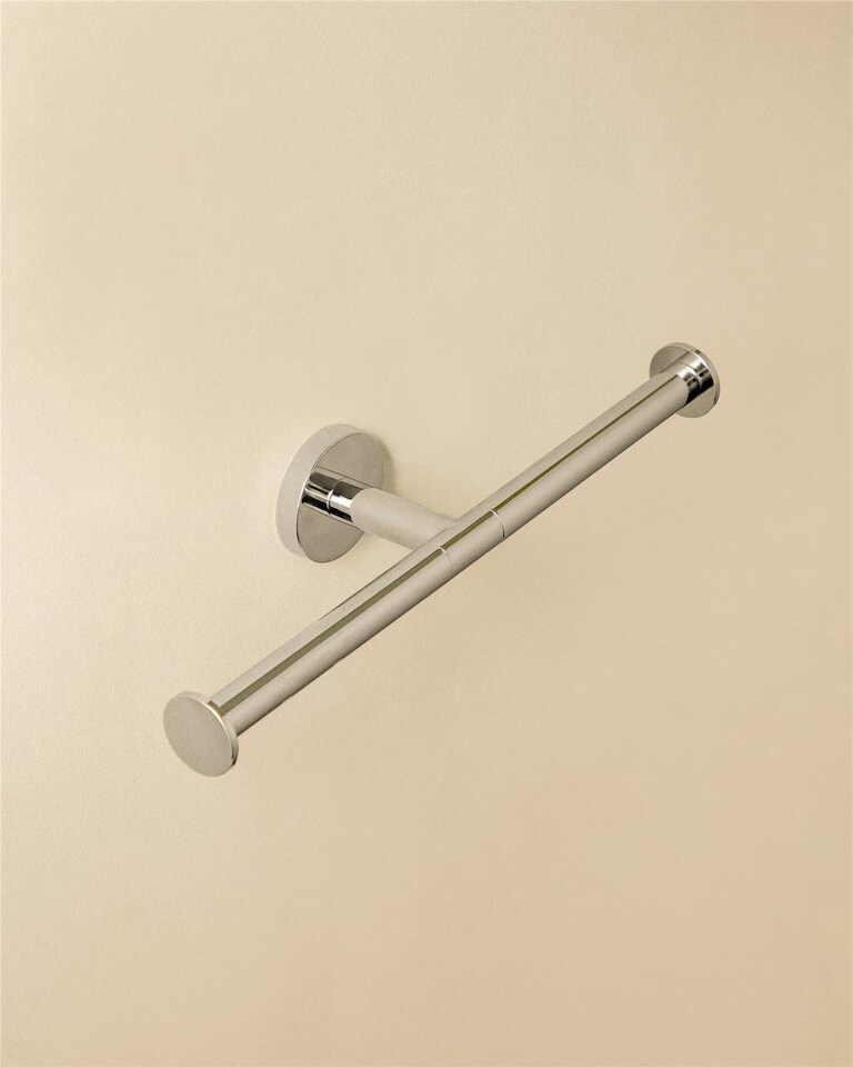 image 1 of Cosmic Wall Mounted Toilet Roll Holder with Durable Metal Chrome Finish 29 cm