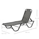image 7 of Outsunny Sun Lounger Relaxer Recliner with 5-Position Adjustable Backrest Grey