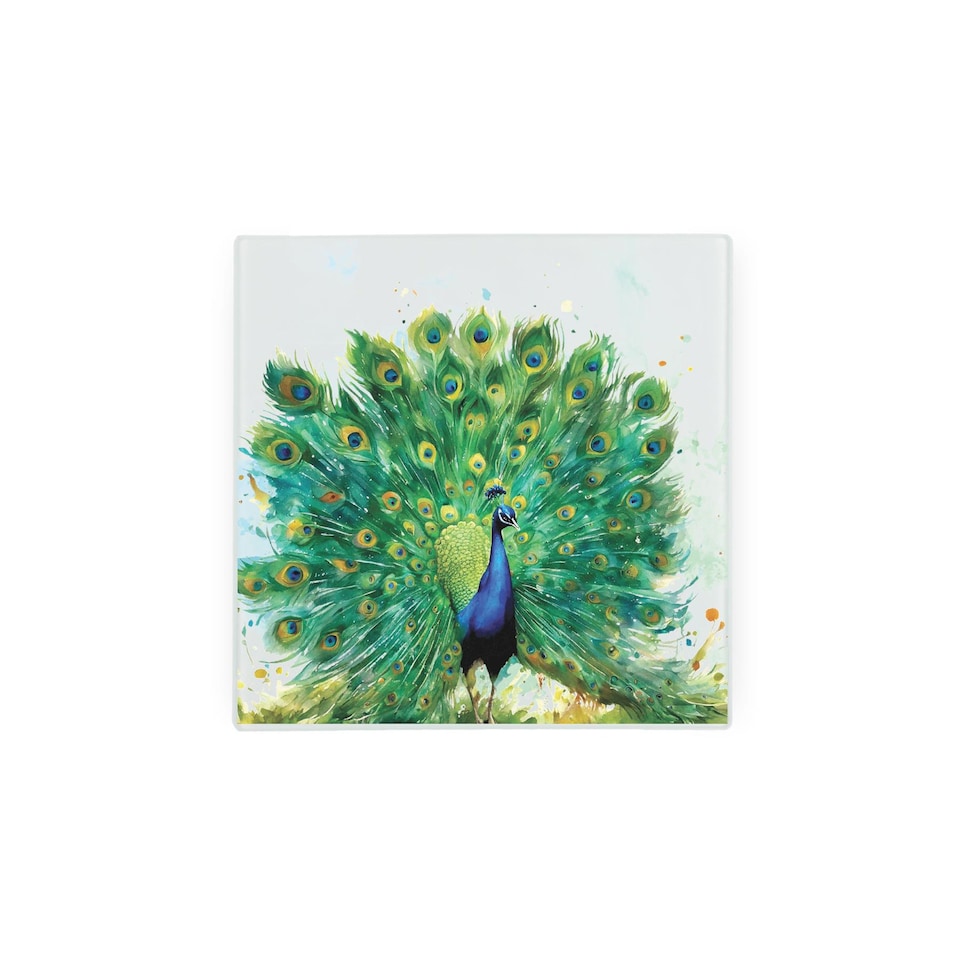 image 1 of Peacock Glass Hot Pot Stand - Heat Resistant Non-Slip Trivet