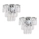 image 4 of ValueLights Pair Kelsks Chrome & Acrylic Droplet Wall Light Chrome