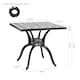 image 3 of Living and Home Cast Aluminum Square Outdoor Dining Table, Black, 80 cm | Black