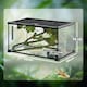 image 7 of PawHut Glass Reptile Terrarium with Thermometer, Decor Kit, Heated - Black