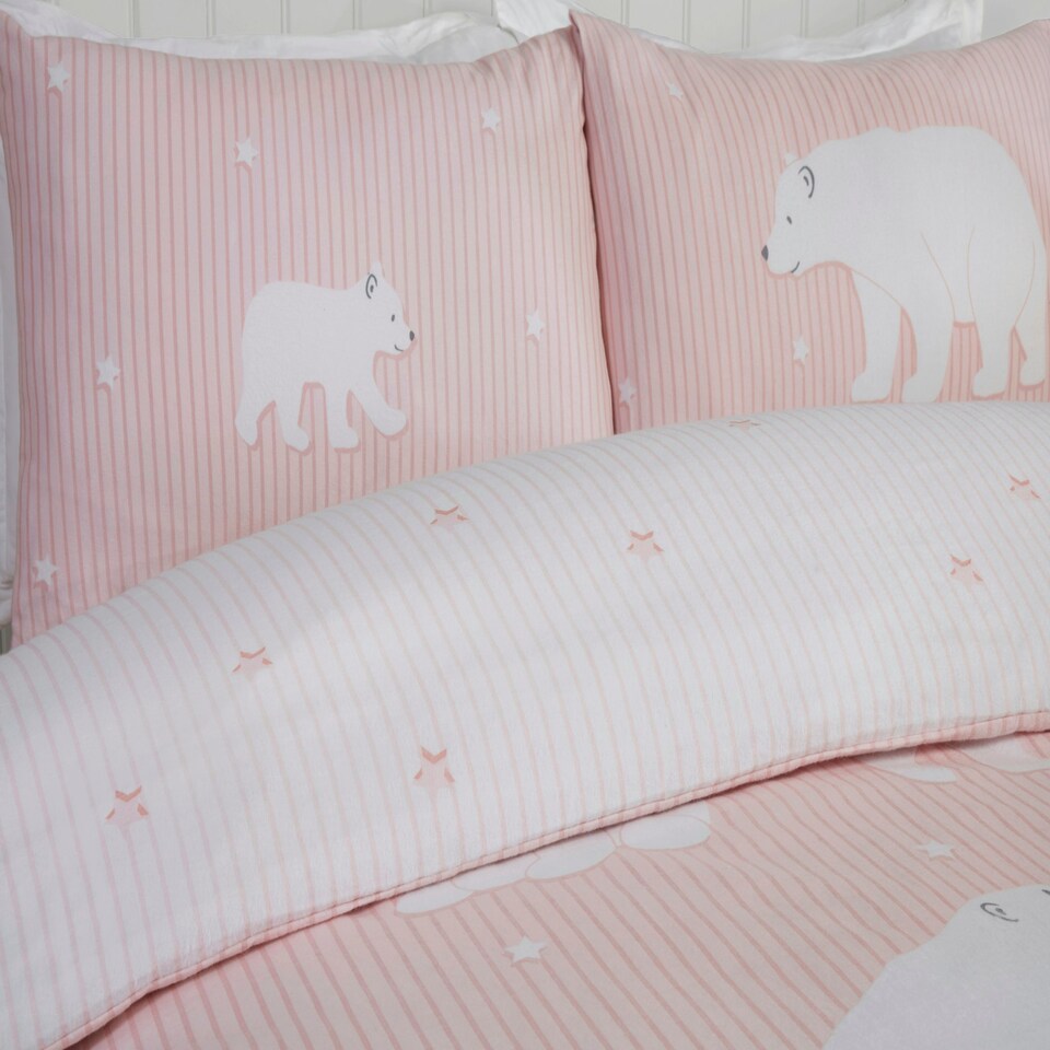 image 1 of Polar Bear Bed Cover Duvet Cover Set with Pillowcase Grey | King