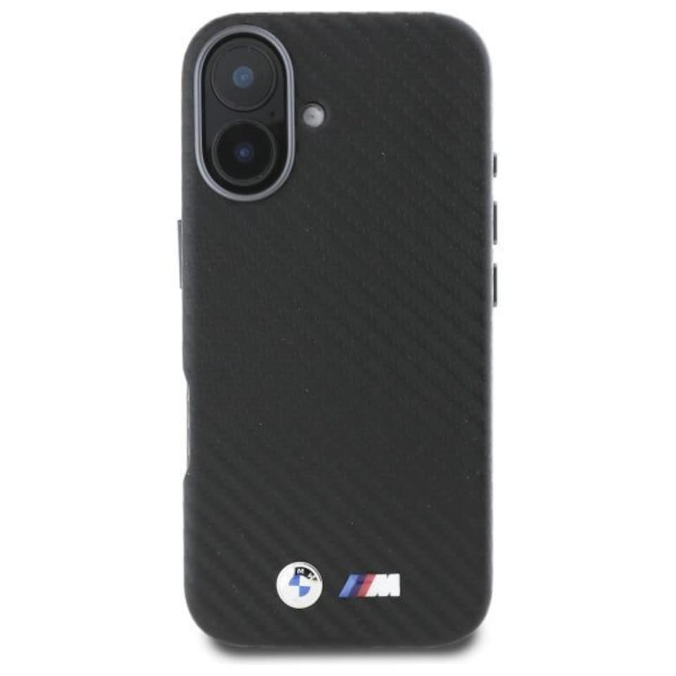 image 1 of BMW M Series Carbon Wrapped Metal Logo Hardcase for iPhone 16 6.1 Black - BMHCP16S23PUFWC