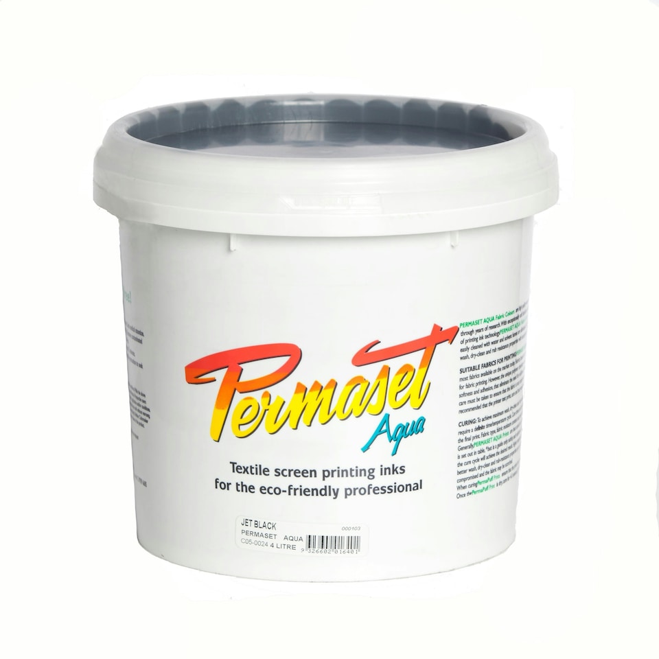 Permaset Aqua Standard Ink, Jet Black, 4 Litre