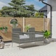 image 2 of Outsunny 2-Seat Rattan Bench w/Glass Table, Charcoal Grey Grey