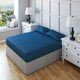 image 1 of Fitted Sheet Polycotton Plain Dyed Extra Deep 25cm Bed Linen Blue | Teal | Small Double