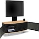 image 5 of Centurion Supports Caru Black Oak Beam-Thru Remote Friendly Super-Contemporary D Shape Design 32"-65" LED/OLED/LCD TV Cabinet with Mounting Arm Black | Oak