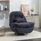 image 1 of Fallon Boucle Fabric Swivel Based Recliner Chair - Dark Grey