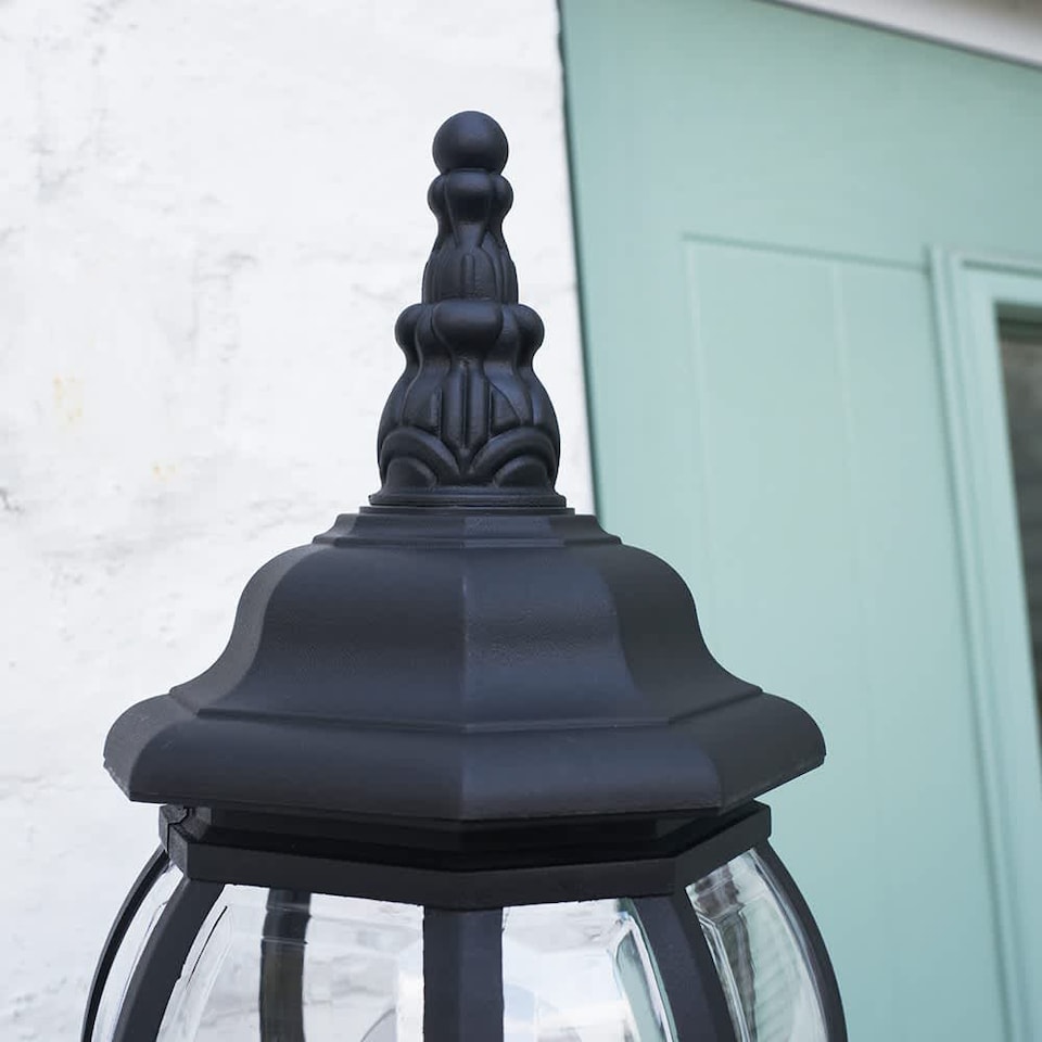 image 1 of ValueLights Windsor Black Outdoor Security Lantern Wall Light