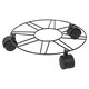 image 5 of Black Metal Flower Plant Pot Trolley Roller 3 Casters Wheels Tray Rack Outdoor