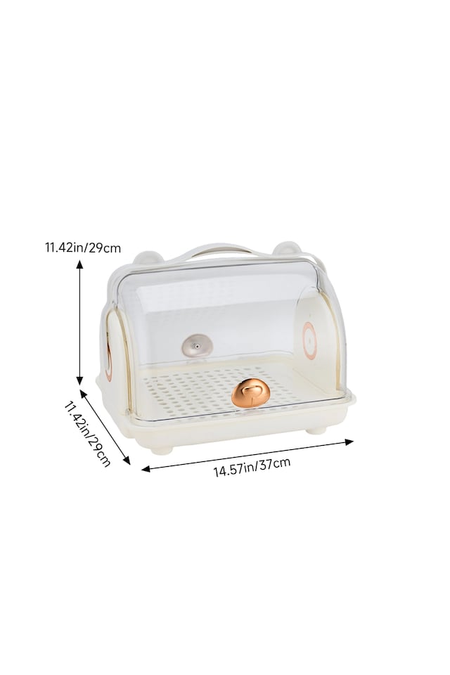 image 1 of Living and Home Baby Bottle Drying Rack Storage Box with Dual Flip-Up Covers | Grey