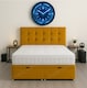 image 1 of Cube Mustard Plush Ottoman Foot Lift 3ft Single Divan Bed Set