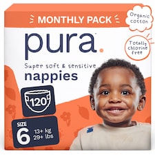 Pura Soft & Sensitive Nappies Size 6, 120ct