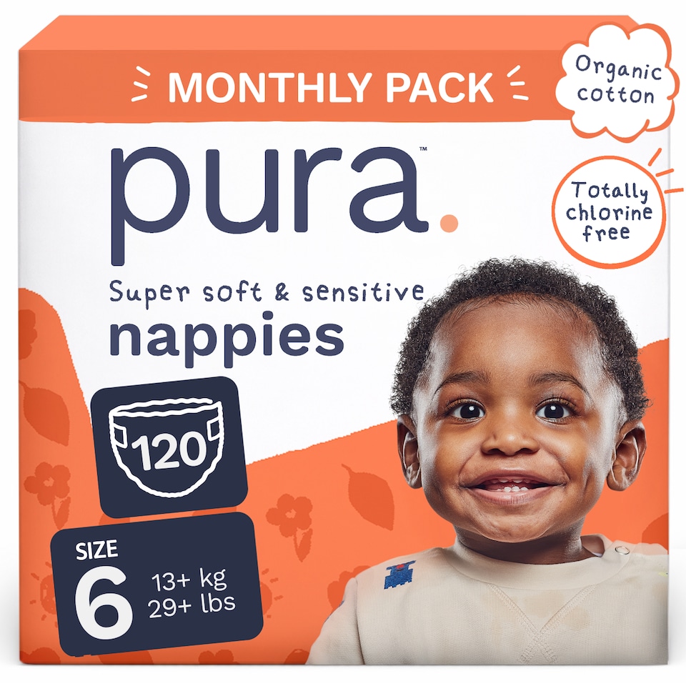 image 1 of Pura Soft & Sensitive Nappies Size 6, 120ct