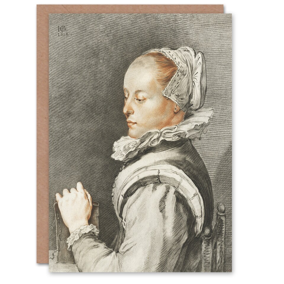 image 1 of Cornelis Ploos van Amstel Portrait of a Young Woman Art Greeting Card